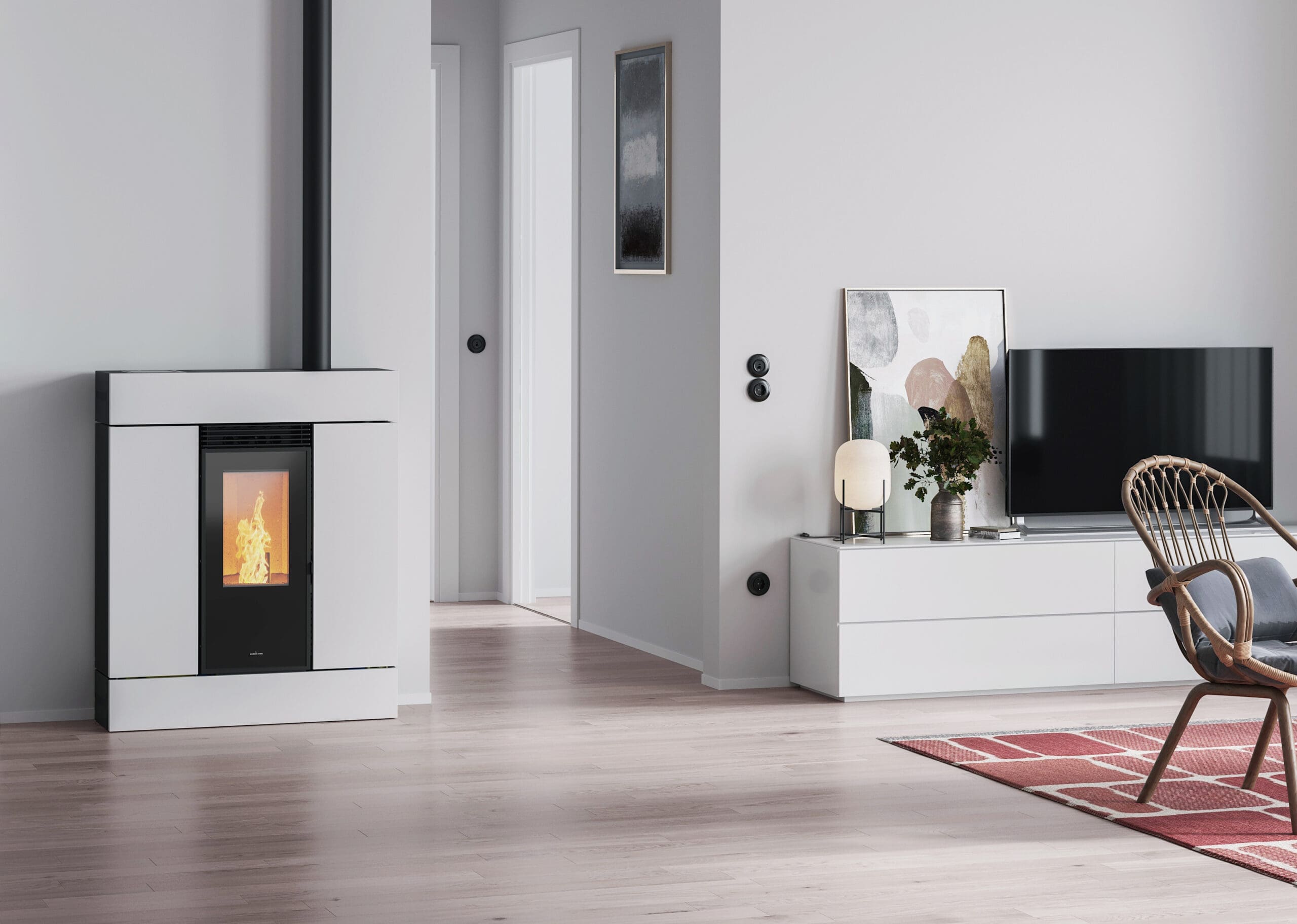 Nordic Fire Espa wit staal - Afbeelding 2